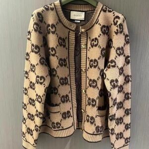 Gucci Beige and Brown Patterned Blazer
